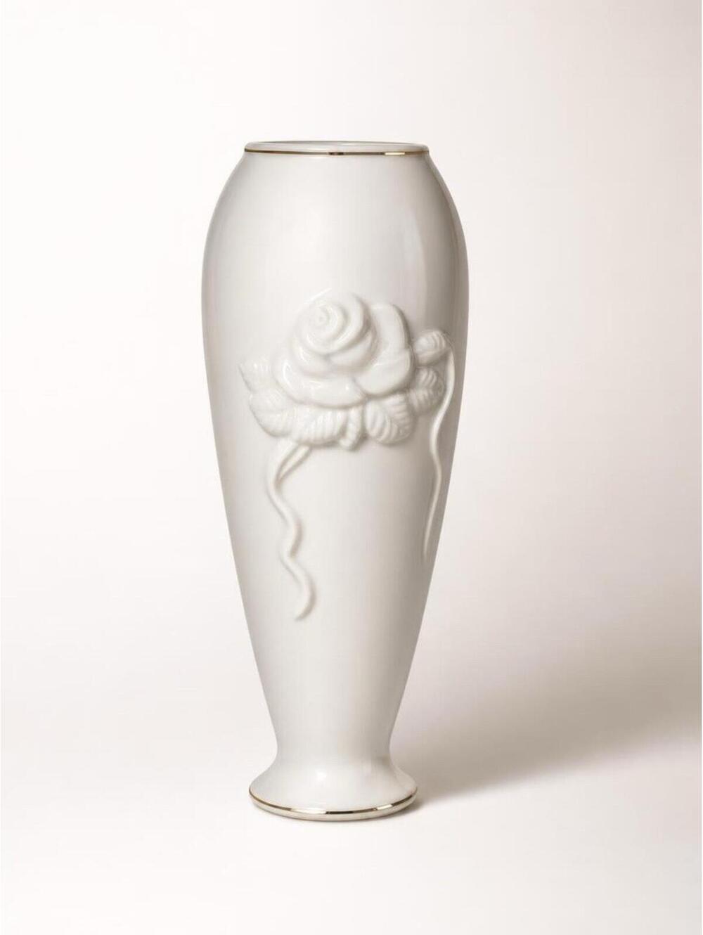 Lenox White Rose Embossed Vase
